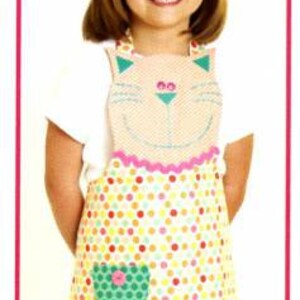 Fun Friends Child's Apron Pattern Kitty, Rabbit, Owl Apron size 3-8 by Cotton Ginnys image 3