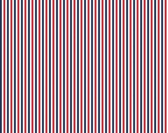 Riley Blake Stripe Red, White and Blue Patriotic 1/8" 100% Cotton Quilt Fabric sold by the 1/2 yard C495-PATRIOTIC