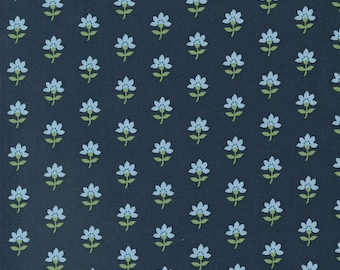 Shoreline Navy Small Floral by Camille for Moda cotton quilt fabric Sold by the 1/2 yard #55301 14