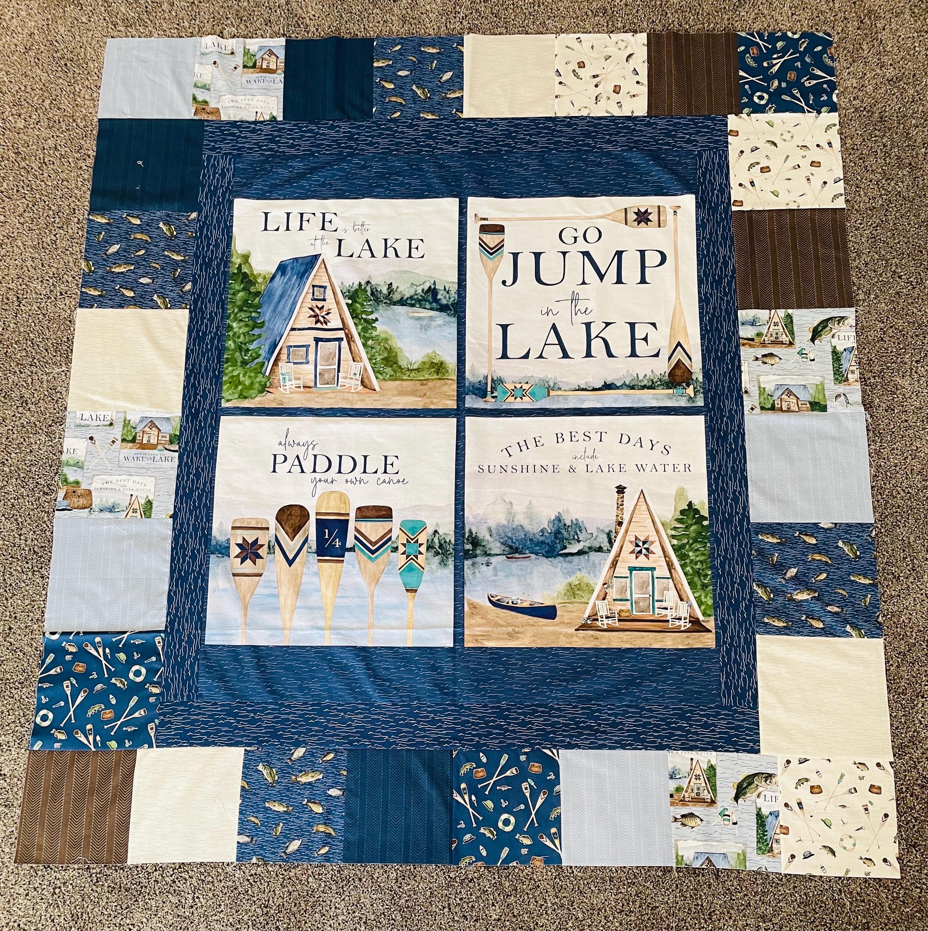 It's Better to Wake by the Lake Quilt Kit includes Riley Blake fabric for quilt top and binding! Approx. 64 x 70