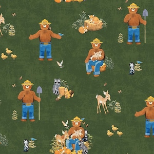 Friends of Smokey Bear Main by Riley Blake Designs sold by the 1/2 yard #CD16500 Forest