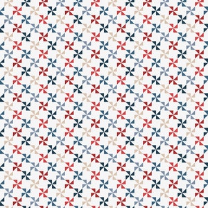 Red, White and True Pinwheel by Dani Mogstad for Riley Blake Patriotic 100% Cotton Quilt Fabric Sold by the 1/2 Yard #C13183 Off White