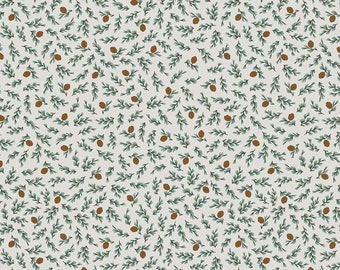 Camp Woodland Riley Blake Camping, Bears, Outdoors, Pinecones  cotton quilt fabric by the 1/2 yard #C10464 OFF WHITE