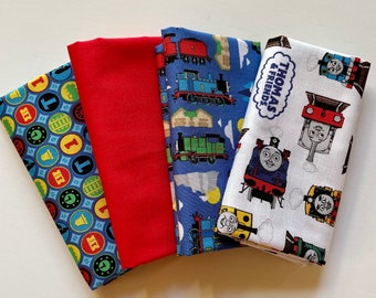 Thomas the Train Riley Blake sold by the Fat Quarter FQ Bundle of 4 or 1/2 yard bundle of 4 or 1 yard bundle of 4