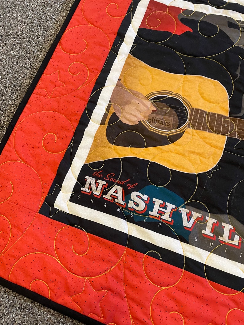 Nasville Tennessee Guitar Quilt Kit Includes Fabric for Quilt Etsy