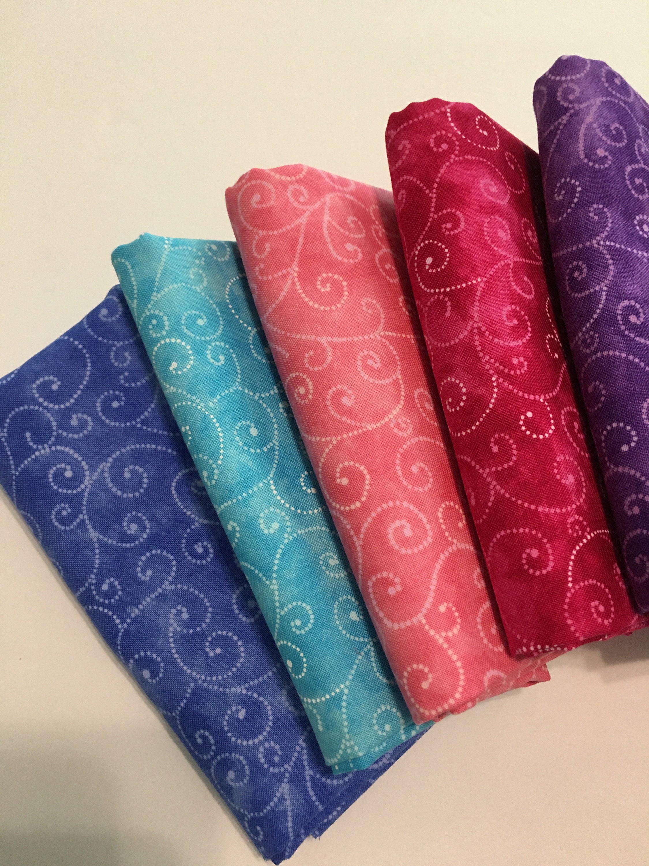 Marble Swirls Moda Cotton Quilt Fabric Fat Quarter Bundle or Etsy