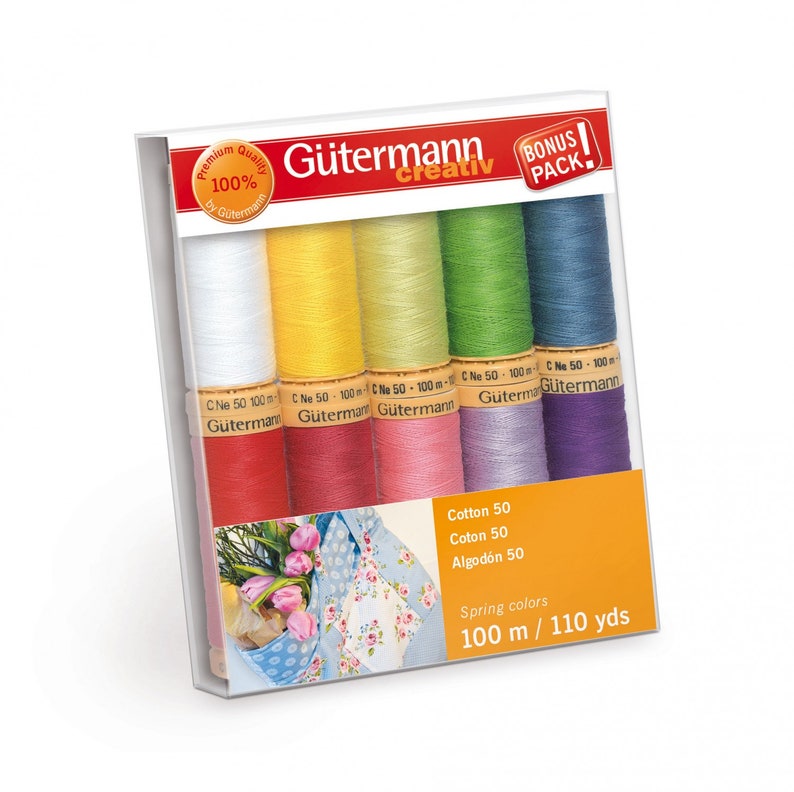 Gutermann Cotton Thread 50 WT. 10 Spools 110 Yds. Spring Etsy