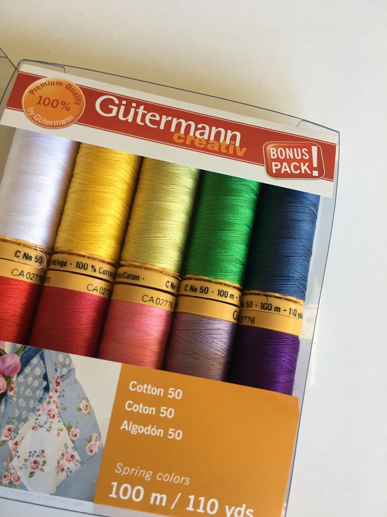 Gutermann Cotton Thread 50 WT. 10 Spools 110 Yds. Spring Etsy