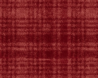 Maywood Studio Woolies RED  Windowpane  Plaid Tonal Flannel   100% Cotton Sold by the 1/2 yard #MASF18501-R