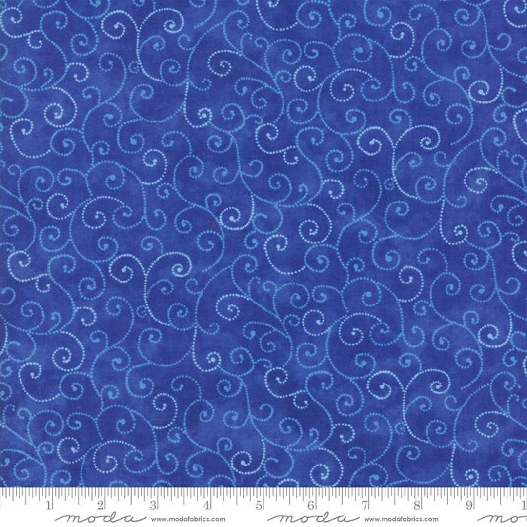 Marble Swirls Royal Blue Moda Cotton Quilt Fabric by the 1/2 Yard 9908