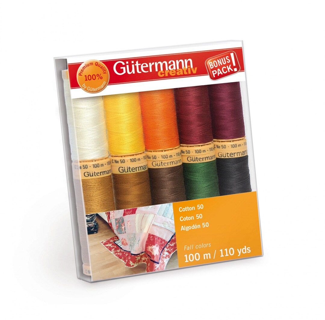 Gutermann Cotton Thread 50 WT. 10 Spools 110 Yds. Fall Colors Etsy