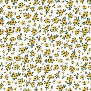 Happy Fallidays by Camelot Owl, Sunflower, pumpkin 100% Cotton Quilt Fabric sold by the 1/2 yard #CAM49230202-01 Sunflower Bouquet