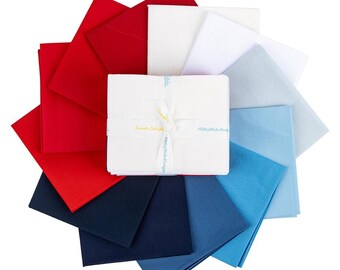 Confetti Cotton Solids Patriotic, Red, Whites and Blues by Riley Blake Designs Sold by the Fat Quarter Bundle of 12 #FQ-PAT120-12