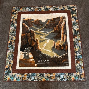 Zion National Park quilt kit includes fabric for quilt top and binding and instructions approx.  52&quot; x 60&quot;
