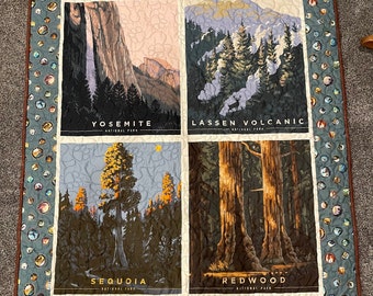 California National Parks quilt kit includes fabric for quilt top and binding and instructions approx.  44" x 52"