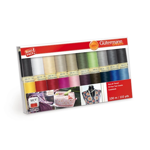 Gutermann Sew-All rPET Polyester Thread Set, Assorted, 20 Spools