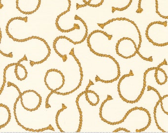 Ponderosa by Stacy Iest Hsu for Moda Cowboy Western ROPE 100% Cotton Fabric Sold by the 1/2 Yard # 20864 11 NATURAL