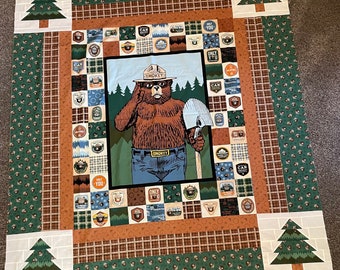 Smokey Bear Only You Quilt Kit includes Riley Blake Only you fabric for quilt top and binding! Approx. 60 x 66