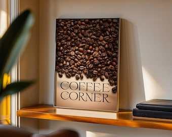 Coffee Bean Wall Art: Cozy Coffee Corner Print (Digital Download)