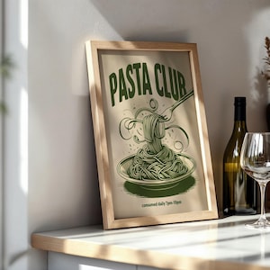 Retro Spaghetti Print: Funny Italian Kitchen Art (Digital Download)