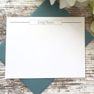 Personalized Note Cards Set, Custom Stationery with many colors to choose from, Flat Notecards with envelopes, Set of 8