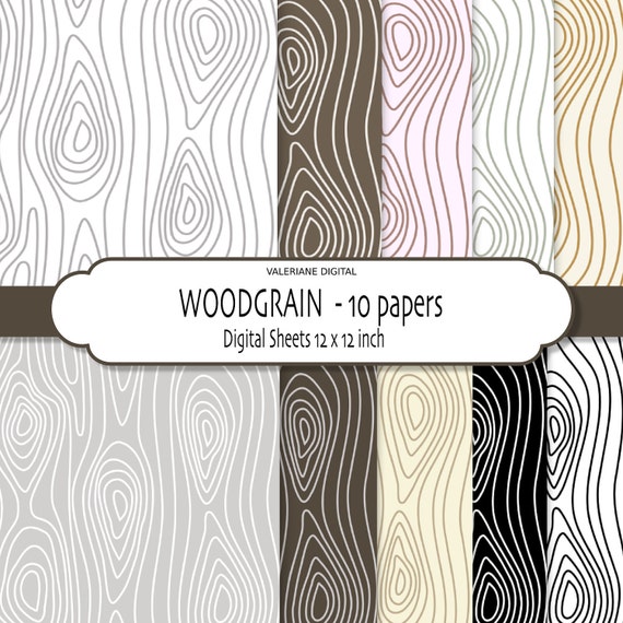 Items similar to Woodgrain texture - Digital Scrapbook Printable Paper ...