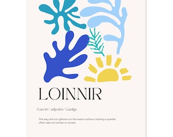 Ierse taalafdruk - "Loinnir" (Gaelige muurkunst, Keltisch interieur, Ierse woorddefinitie)