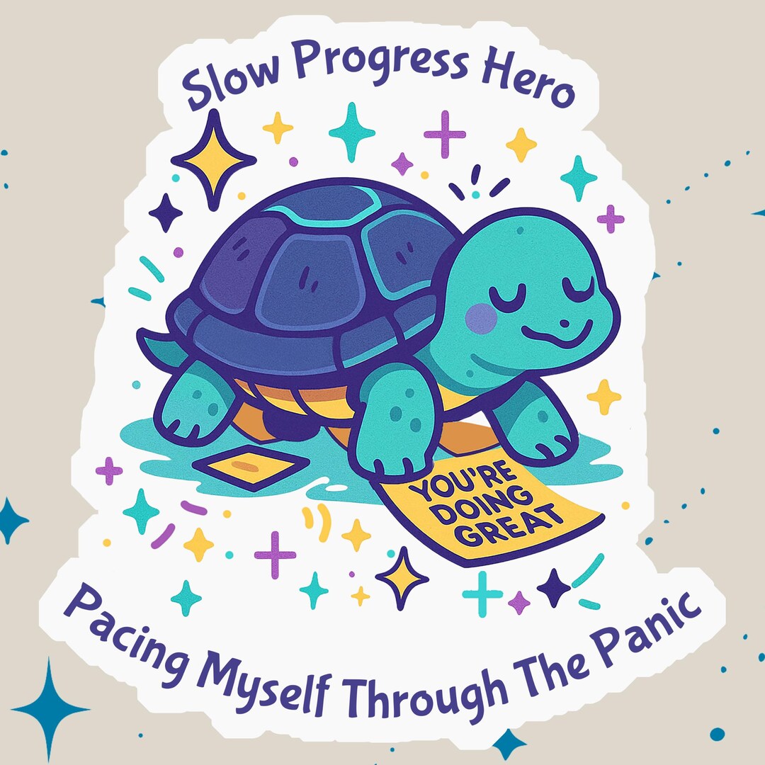 The Slow Progress Turtle ADHD Mental Health Humor Vinyl Kiss-cut ...