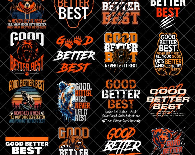 Good Better Best Design Png Bundle, Bears Football Fans Vintage PNG ...