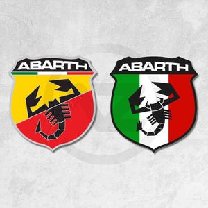 2x Abarth Stickers, Magnets, Car, Bike, Laptop, Water Bottle High Quality Vinyl stickers