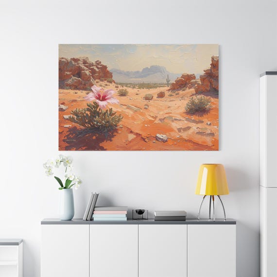 Desert Bloom: The Unconquerable, Desert Bloom Canvas Print, Desert Bloom, Southwestern Art, Resilience, Boho Decor, Fine Art Print.