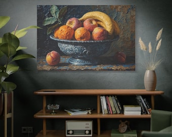 ザクロのあるヴィンテージ静物画 | 印刷・発送済みアート | 素朴な