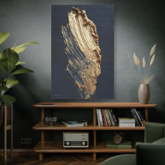 Canvas Wall Art, The Midas Touch, Stretched, 1 25", Home Decor, Golden Art, Contemporary Design