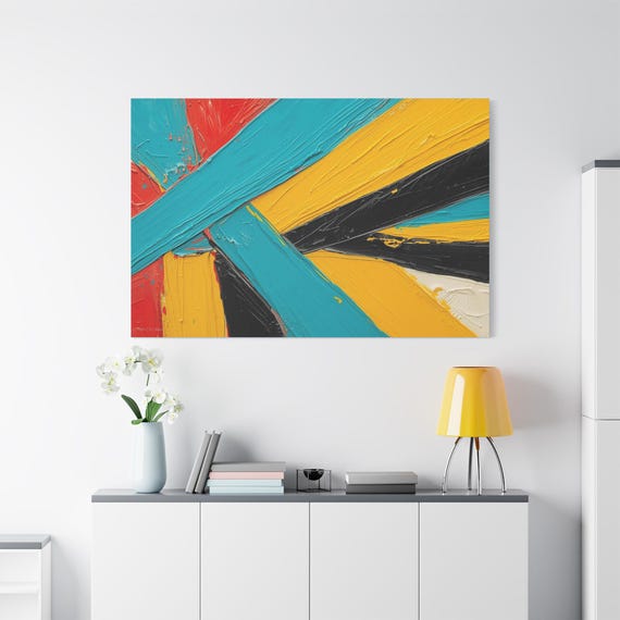 Abstract, Vibrant Abstract Wall Art Canvas, Colorful Painting, Home Decor, Modern Art, Gift for Art Lovers, Office Wall Decor