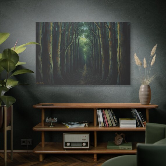 Wall Art, Whispering Grove at Dusk, Matte Canvas Print, Serene Forest Décor, Nature Lover Gift, Living Room Decoration, Home Wall Hanging