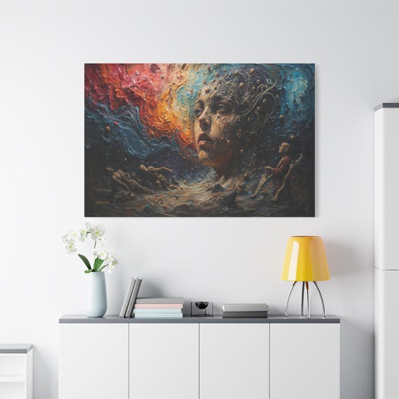 Cosmic Consciousness, Surreal Cosmic Woman Matte Canvas.