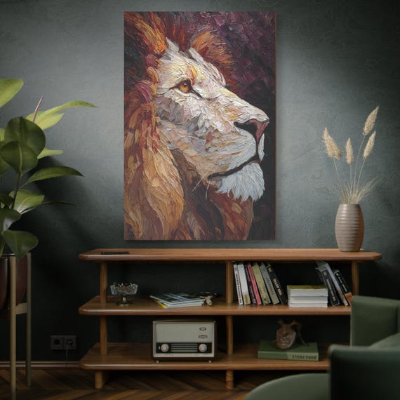 King's Profile, Majestic Lion Canvas Art Print, Wildlife Home Decor, Animal Lover Gift, Safari Aesthetic Wall Art, Nature Inspired Gift