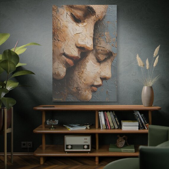 Sanctuary, Emotional Art Canvas Print, Mother and Child Wall Decor, Art for Nursery, Gift for New Moms, Unique Home Decoration