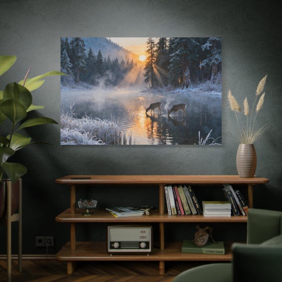 Morning Halo, Serene Nature Canvas Print | Scenic Wall Art, Home Decor, Gift for Nature Lovers, Cabin Decor, Wildlife Artwork