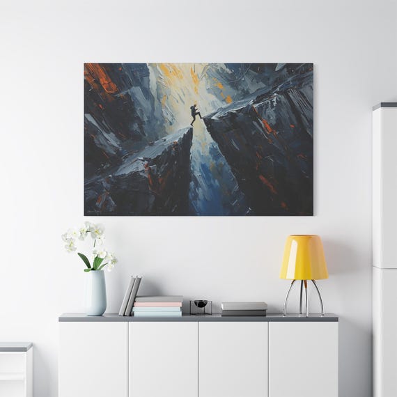 Courage to Leap, Canvas Wall Art, Inspirational Decor for Home, Office, Fitness Room, Gift for Him/Her