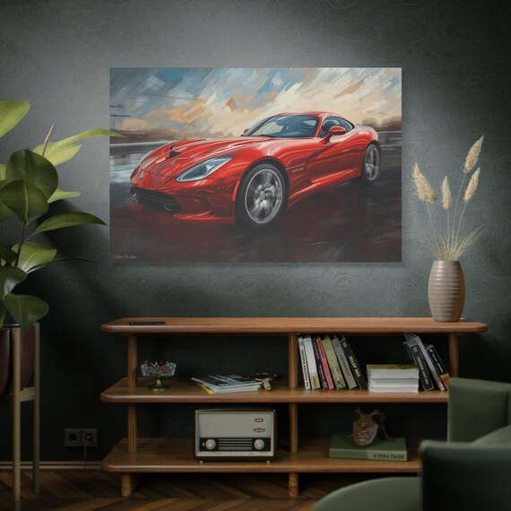Red Viper Sports Car Canvas Print - Automotive Wall Art