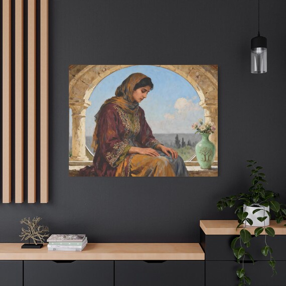 Vintage Horizon Canvas Wall Art: Serene Living Room Decor (48x36)