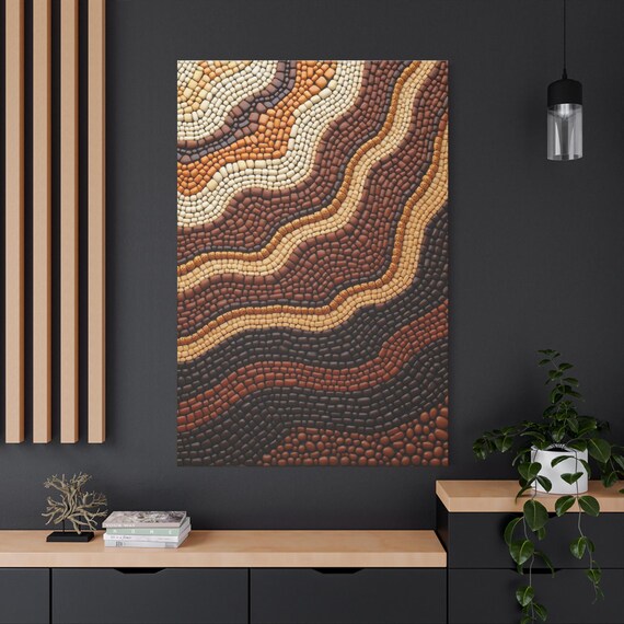 Desert Echoes Canvas Print: Abstract Earth Tones Wall Art (40"x60")
