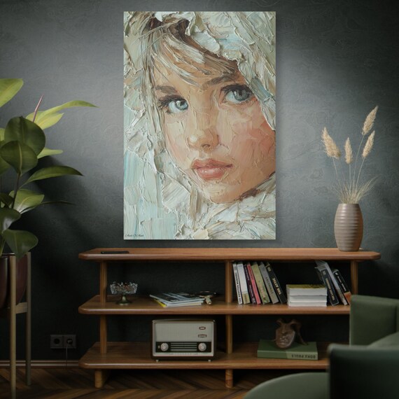 Pure Innocence, Beautiful Portrait Canvas Art, Modern Home Decor, Gift for Art Lovers, Wall Hanging, Unique Art Piece, Gallery Wall Display