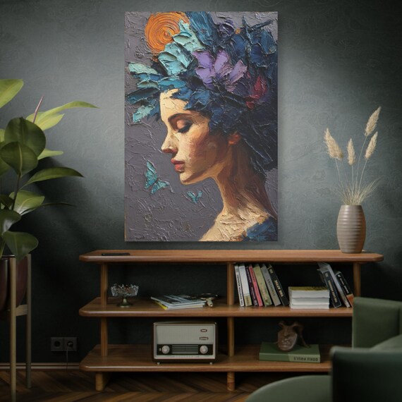 Canvas Print, The Blooming Silence Wall Decor, Gift for Art Lovers, Bohemian Vibe, Colorful Artwork, Home Decor Sign, Modern Wall Art,