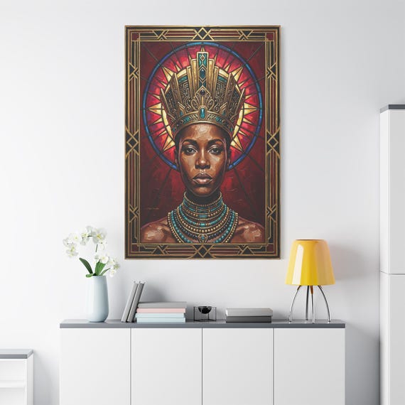The Gilded Empress: Art Deco African Portrait