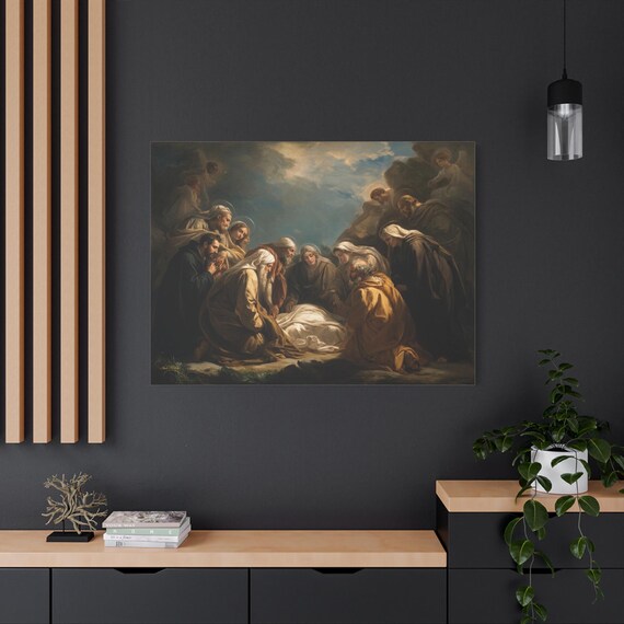 Classical Religious Canvas Print - Renaissance Style Wall Art - Dramatic Chiaroscuro Print - Christian Home Decor - Spiritual Fine Art