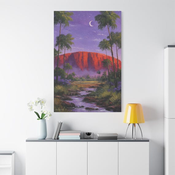 Uluru Sunset Landscape: Stretched Canvas Art, Nature Wall Decor