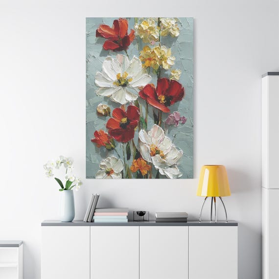 Spring Chorus, Floral Wall Art Canvas, Beautiful Flower Art Print, Home Decor, Spring Decoration, Gift for Her, Botanical Wall Hanging