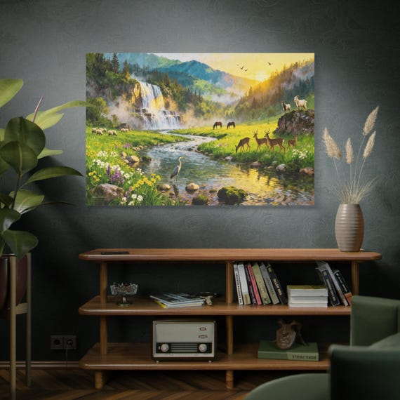 Valley of the Golden Hour, Home Decor, Office Decoration, Wall Art, Modern Art, Living room Decor, Office Decor, Housewarming Gift.